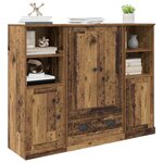 vidaXL Haut Armoire avec tiroir 3 Pièces Bois Ancien Bois d'ingénierie