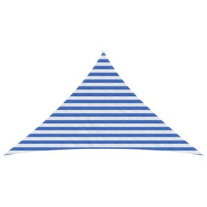 vidaXL Voile d'ombre 2 5 x 2 5 x 3 5 m HDPE Triangulaire Bleu et Blanc