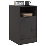 vidaXL Table de chevet noir 34 5x39x62 cm acier