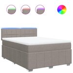 vidaXL Sommier à lattes de lit avec matelas Taupe 140x190 cm Tissu