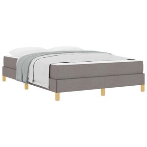 vidaXL Lit à ressorts avec matelas Taupe 140 x 190 cm tissu