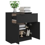 vidaXL Buffet noir 60x30x70 cm bois d'ingénierie