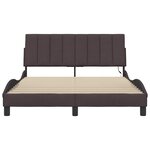 vidaXL Cadre de lit sans matelas marron foncé 140x200 cm tissu