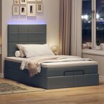 vidaXL Cadre de lit ottoman avec matelas gris foncé 120x190 cm tissu