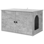 vidaXL Maison pour chat Béton 85 x 55 x 50 cm Bois d'ingénierie