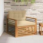 vidaXL Canapé d’extérieur Bois d'acacia massif et polyester