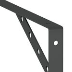 vidaXL Supports d'étagères 4 Pièces 30x2 5x15 5 cm noir acier inoxydable