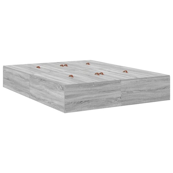 Lit de rangement vidaXL Gris Sonoma 160x200 cm