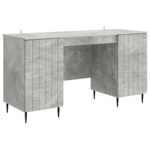 vidaXL Bureau Gris béton 142 5 x 50 x 75 cm Bois d'ingénierie
