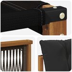 vidaXL Ensemble de canapés d'extérieur 7 Pièces Naturel et noir