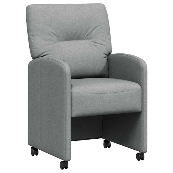 vidaXL Chaises de Salle à Manger avec Roues 2 pc tissu Gris clair