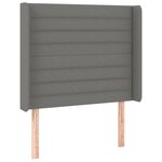 vidaXL Sommier à lattes de lit matelas LED Gris foncé 90x200cm Tissu