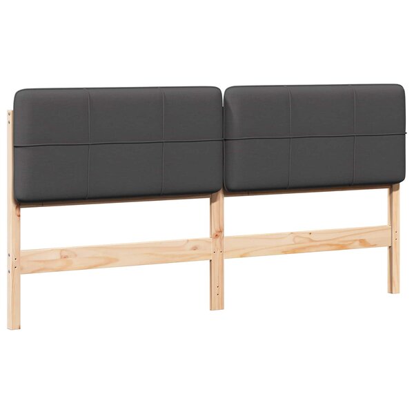 vidaXL Tête de lit capitonnée Brun et gris foncé 200 cm Pin massif