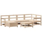 vidaXL Salon de jardin 7 Pièces bois de pin massif