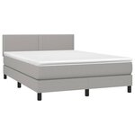 vidaXL Sommier à lattes de lit et matelas et LED Gris clair 140x200 cm