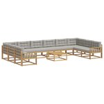 vidaXL Ensemble de canapés d'extérieur 11 Pièces Blanc et gris clair