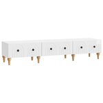 vidaXL Meuble TV Blanc brillant 147 x 34 5 x 30 cm Bois d'ingénierie