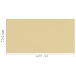 vidaXL Tapis de tente 200x400 cm Beige
