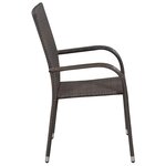 vidaXL Ensemble de salle à manger d'extérieur 3 Pièces Marron et noir