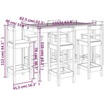 vidaXL Ensemble de bar de jardin 7 Pièces blanc bois de pin massif
