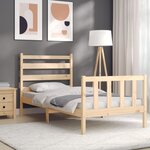 vidaXL Cadre de lit et tête de lit 100x200 cm bois massif
