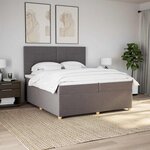 vidaXL Sommier à lattes de lit avec matelas Taupe 200x200 cm Tissu