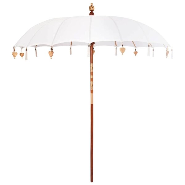 vidaXL Parasol Crème x 250 cm Coton et bois massif