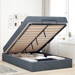 vidaXL Cadre de lit avec matelas Gris foncé 120 x 200 cm Velours