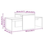 vidaXL Table basse vieux bois 100x48x40 cm bois d'ingénierie