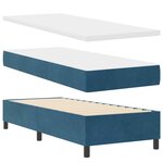 vidaXL Lit à ressort LED avec matelas Bleu foncé 80 x 200 cm tissu