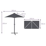 Parasol balcon noir pied en t