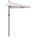 vidaXL Parasol de balcon avec mât en aluminium Sable 270x144 cm Demi