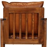 vidaXL Fauteuil Marron Cuir véritable avec bois d'acacia