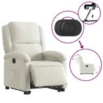 vidaXL Fauteuil inclinable électrique crème velours