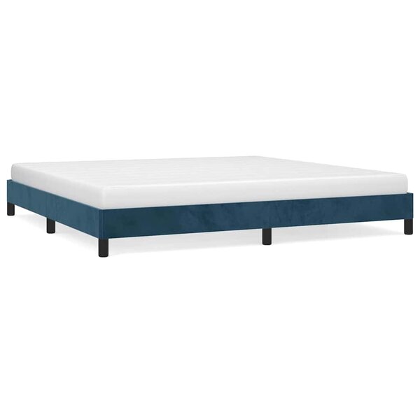 vidaXL Cadre de lit sans matelas bleu foncé 200x200 cm velours