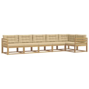 vidaXL Ensemble de canapés d'extérieur 4 Pièces Blanc et Beige Polyester