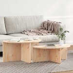 vidaXL Table basse 2 Pièces Naturel Bois massif en pin