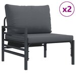 vidaXL Ensemble de canapé de jardin Anthracite Acier