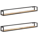 vidaXL Étagères murales 2 Pièces 160 cm Bois de manguier brut