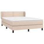 vidaXL Sommier à lattes de lit avec matelas Cappuccino 140x190 cm