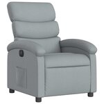 vidaXL Fauteuil inclinable électrique Gris clair Tissu