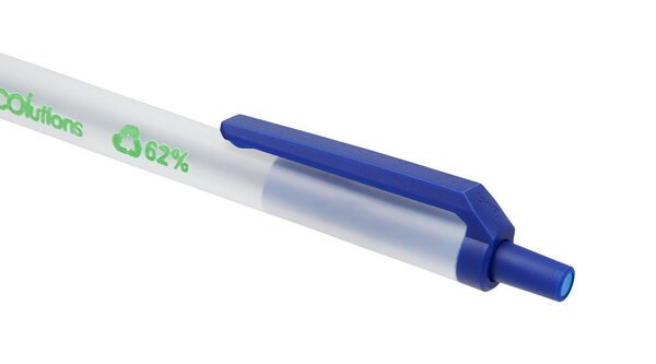 BIC Ecolutions Clic Stic - Lot De 12 Stylos à Bille Rétractables | Corps Bleu Transparent | Plastique Recyclé | Pointe Moyenne