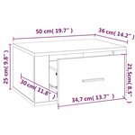 vidaXL Tables de chevet murales 2 Pièces Gris béton 50x36x25 cm