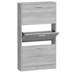 vidaXL Armoire à chaussures Sonoma gris 59x17x108 cm Bois d'ingénierie