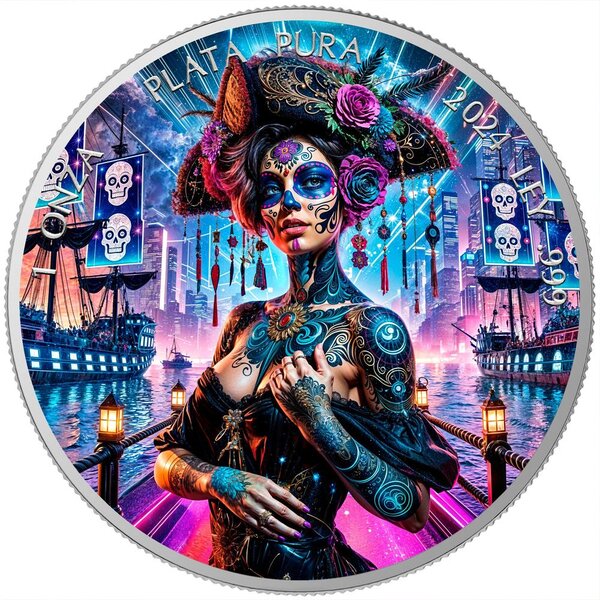 Pièce de monnaie en Argent g 31.1 (1 oz) Millésime 2024 DIA DE LOS MUERTOS