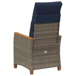 vidaXL Chaise de jardin inclinable Gris et bleu marine polyrotin