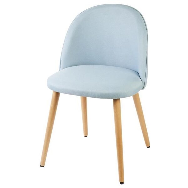 MACARON chaise de salle a manger - Tissu bleu pastel - Scandinave - L 50 x P 50 cm