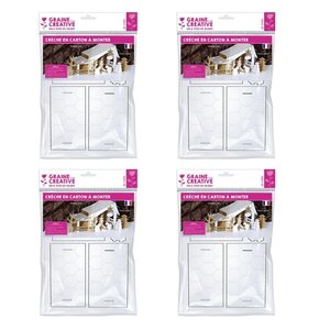 4 crèches pré-découpées en carton 29 x 19 cm