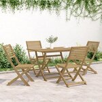vidaXL Ensemble à manger de jardin 5 Pièces Bois d'acacia solide