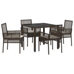 vidaXL Ensemble de salle à manger pour jardin 5 Pièces Marron Poly rotin